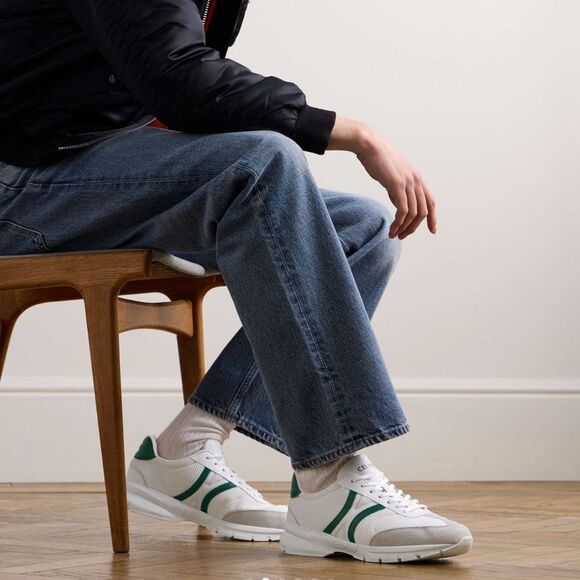 Celine CR-01 Suede-Trimmed Leather and Mesh Sneakers size 37 - Picture 2 of 15